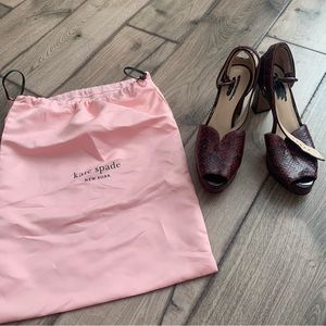 Brand New Kate Spade Red Croc Heels